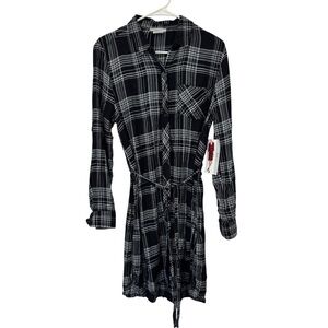 BLL NYX Plaid‎ Black and White Shirt Dress Size S